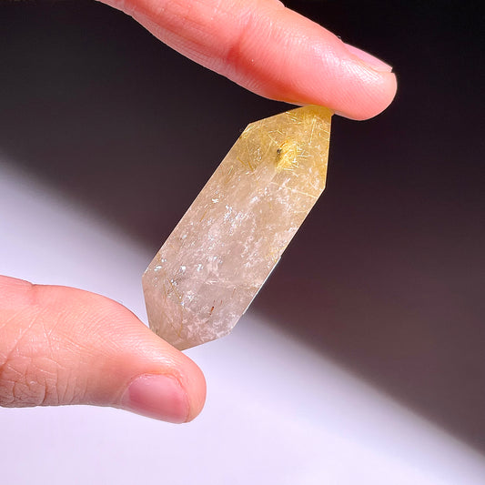 B175◇１点物◇ルチルクォーツ  ダブルポイント◇44×24×14mm天然石・鉱物・パワーストーン