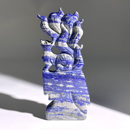 B222◇１点物◇ラピスラズリ  九尾狐◇153×60×18mm◇天然石・鉱物・パワーストーン