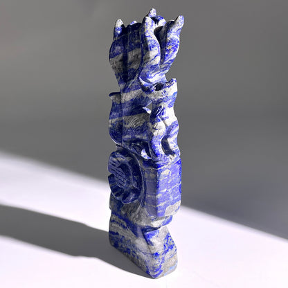 B222◇１点物◇ラピスラズリ  九尾狐◇153×60×18mm◇天然石・鉱物・パワーストーン