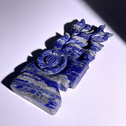 B222◇１点物◇ラピスラズリ  九尾狐◇153×60×18mm◇天然石・鉱物・パワーストーン