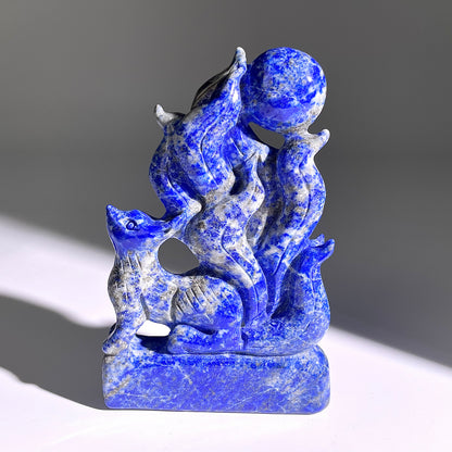 B224◇１点物◇ラピスラズリ  九尾狐◇110×71×17mm◇天然石・鉱物・パワーストーン