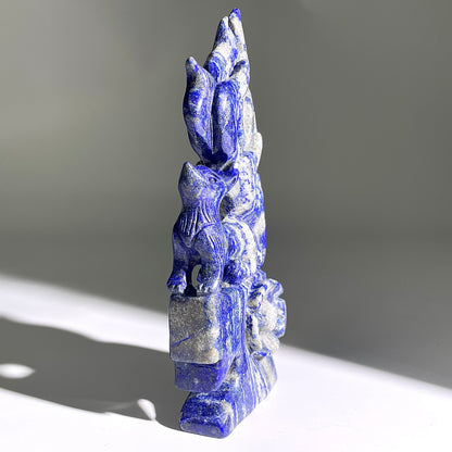 B225◇１点物◇ラピスラズリ  九尾狐◇142×62×18mm◇天然石・鉱物・パワーストーン