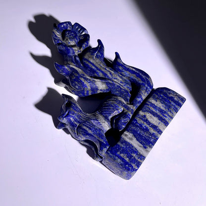 B226◇１点物◇ラピスラズリ  九尾狐◇122×73×26mm◇天然石・鉱物・パワーストーン