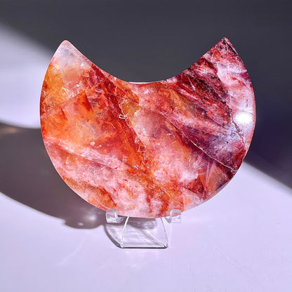 B301◇１点物◇レッドヘマタイトクォーツ ムーン◇128×81×23mm◇天然石・鉱物・パワーストーン
