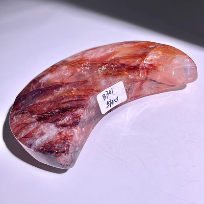 B301◇１点物◇レッドヘマタイトクォーツ ムーン◇128×81×23mm◇天然石・鉱物・パワーストーン