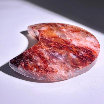 B301◇１点物◇レッドヘマタイトクォーツ ムーン◇128×81×23mm◇天然石・鉱物・パワーストーン