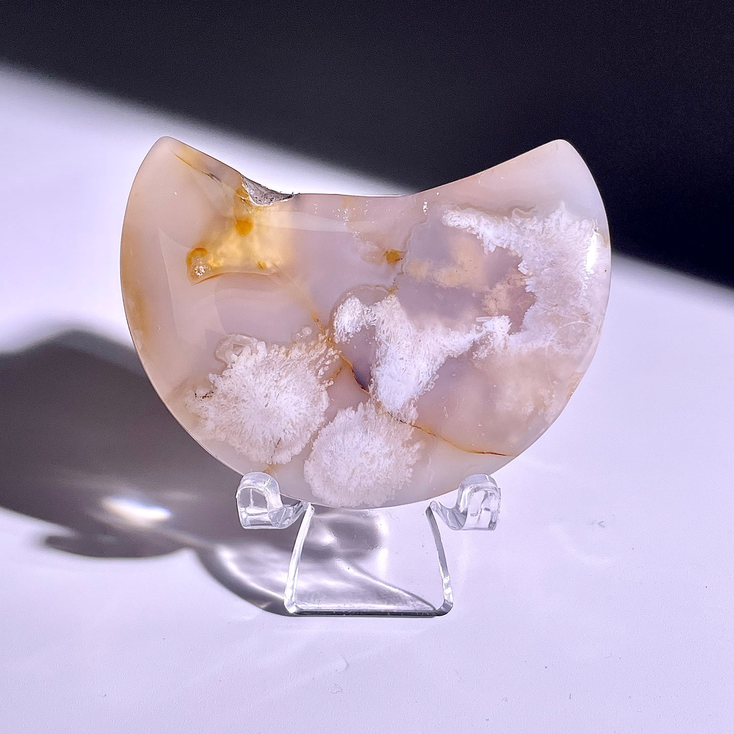 B326◇１点物◇桜瑪瑙 ムーン◇54×36×13mm◇天然石・鉱物・パワーストーン