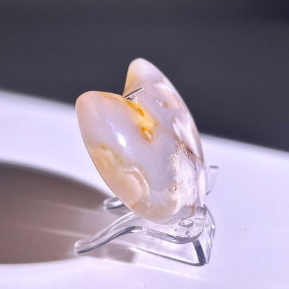 B326◇１点物◇桜瑪瑙 ムーン◇54×36×13mm◇天然石・鉱物・パワーストーン