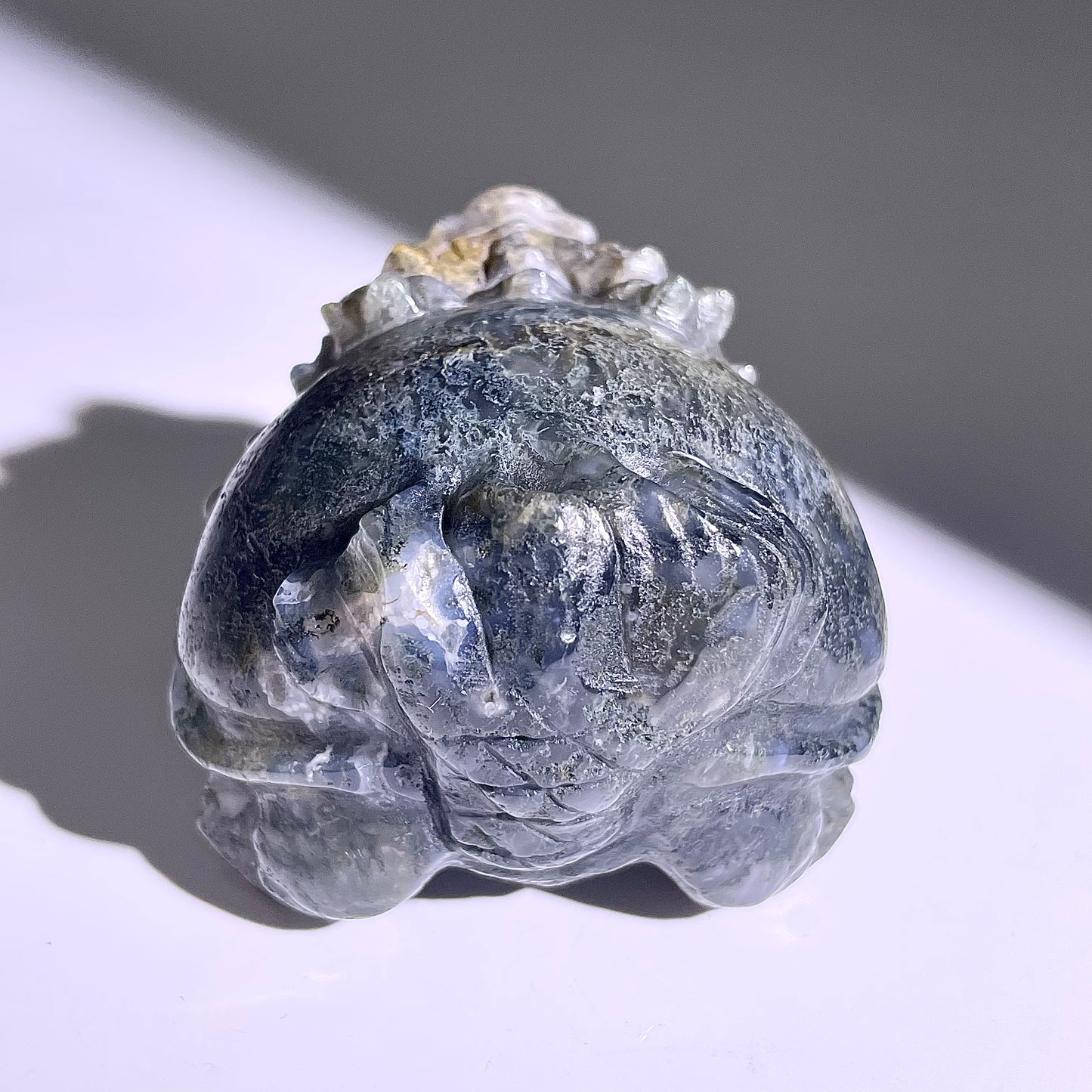 B415◇１点物◇モスアゲート  竜亀◇63×60×51mm◇天然石・鉱物・パワーストーン