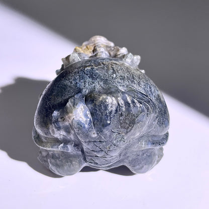 B415◇１点物◇モスアゲート  竜亀◇63×60×51mm◇天然石・鉱物・パワーストーン