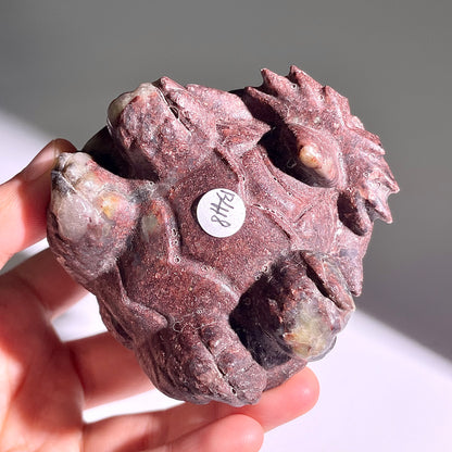 B418◇１点物◇ルビーインゾイサイト  竜亀◇80×70×56mm◇天然石・鉱物・パワーストーン