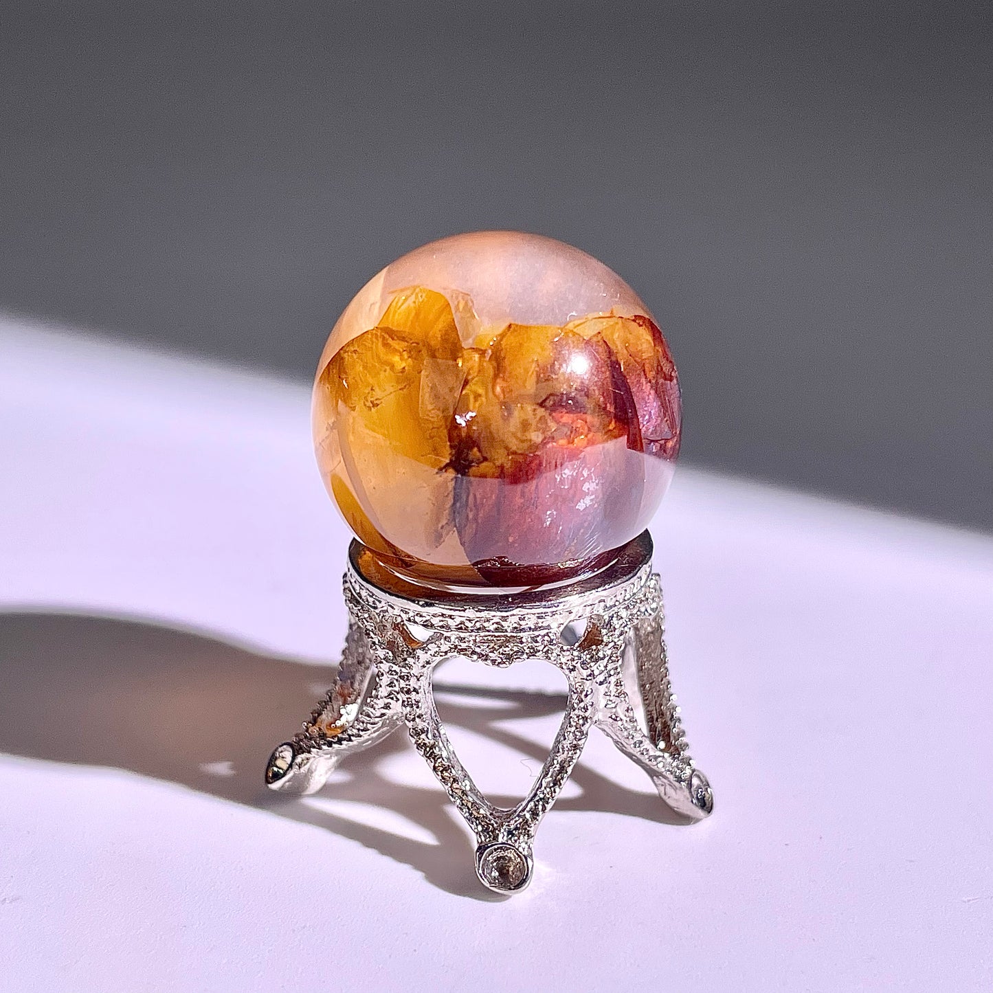 B424◇１点物◇ヘマタイトクォーツ  ボール◇22×22×22mm◇天然石・鉱物・パワーストーン
