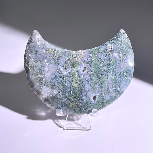 B428◇１点物◇モスアゲート  ムーン◇120×68×17mm◇天然石・鉱物・パワーストーン