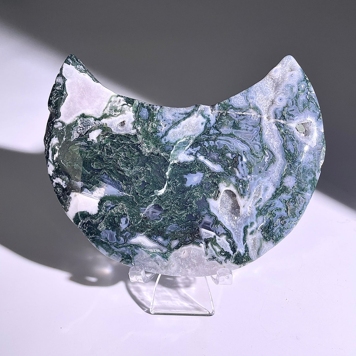 B429◇１点物◇モスアゲート  ムーン◇121×73×19mm◇天然石・鉱物・パワーストーン