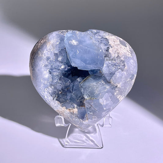 A168◇１点物◇セレスタイト  ハート ◇98×111×70mm◇天然石・鉱物・パワーストーン
