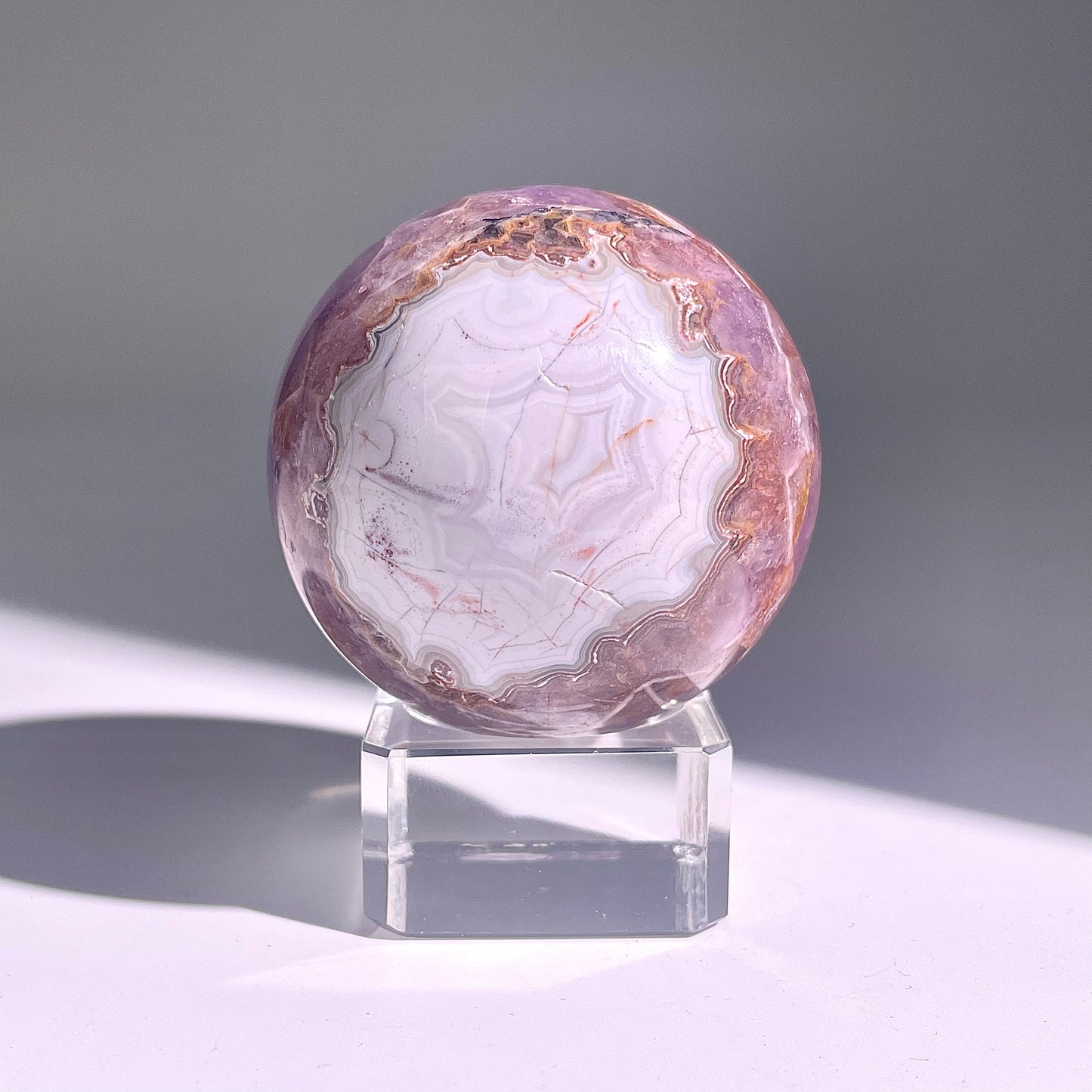 B474◇１点物◇アメジストのアゲート ボール◇54×54×54mm◇天然石・鉱物・パワーストーン