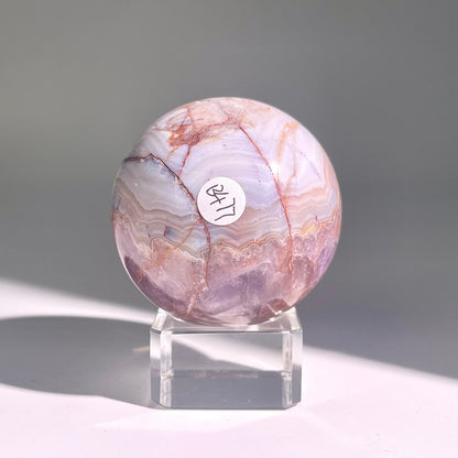 B477◇１点物◇アメジストのアゲート ボール◇55×55×55mm◇天然石・鉱物・パワーストーン