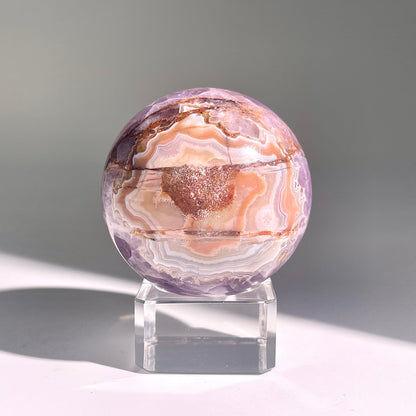 B476◇１点物◇アメジストのアゲート ボール◇54×54×54mm◇天然石・鉱物・パワーストーン