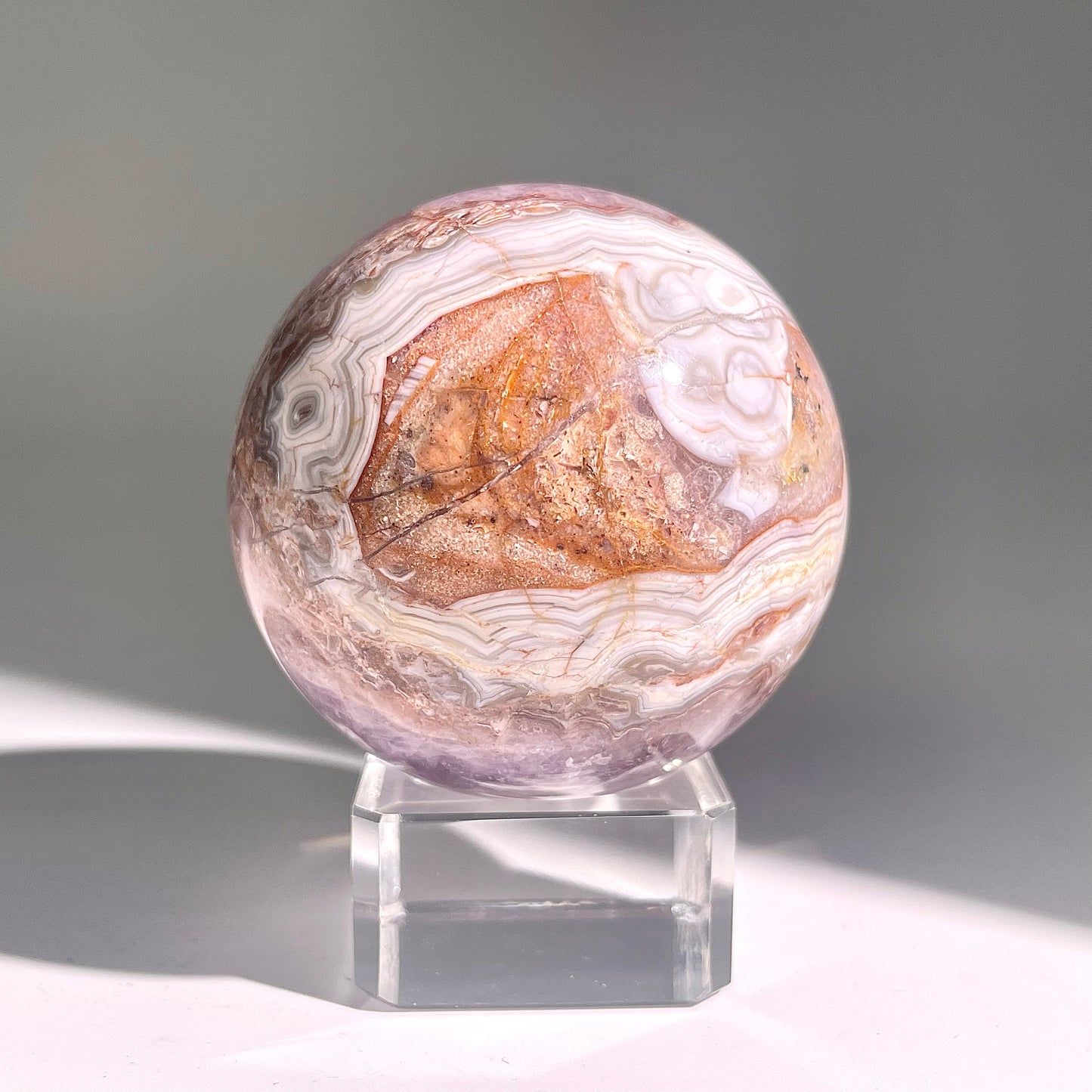 B479◇１点物◇アメジストのアゲート ボール◇58×58×58mm◇天然石・鉱物・パワーストーン