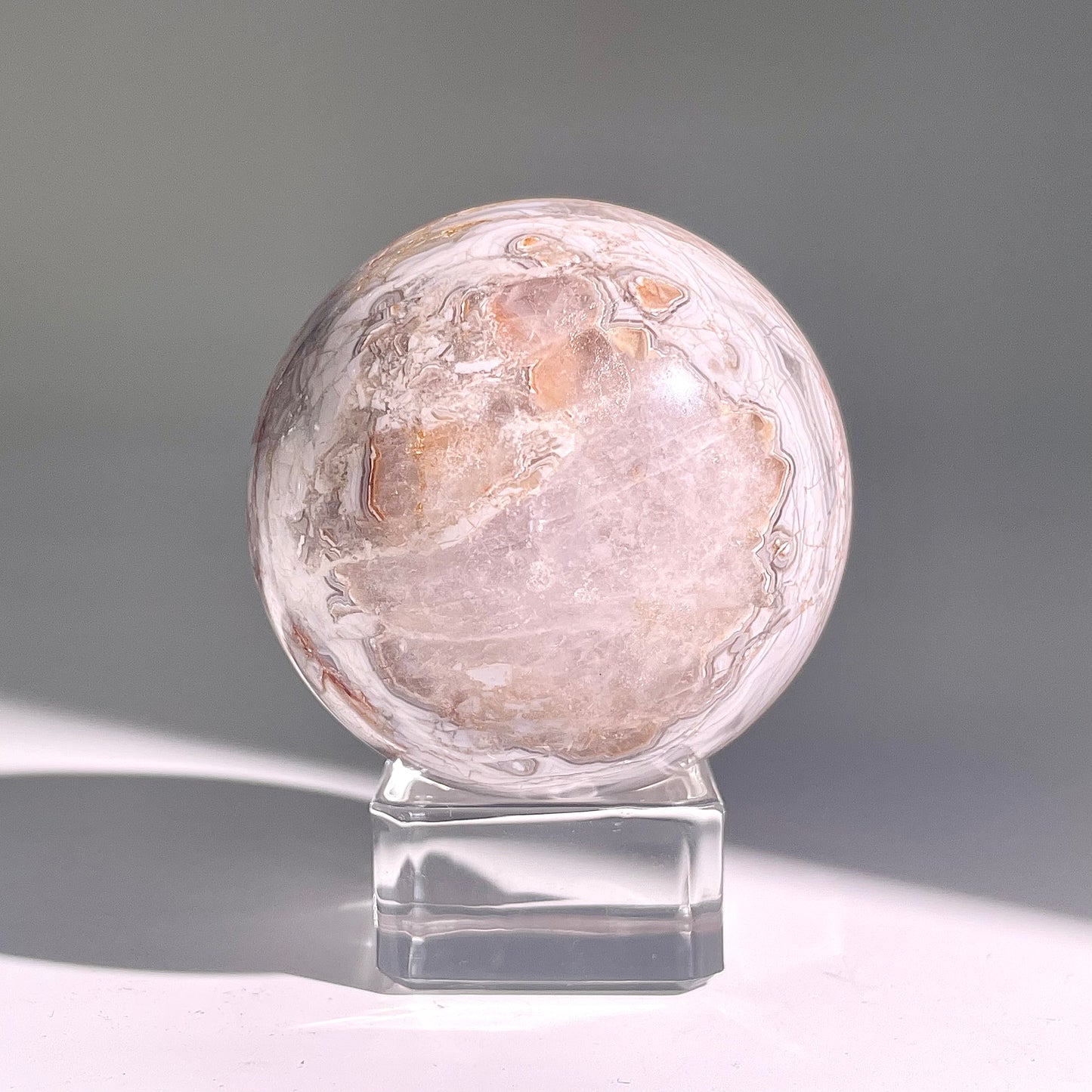B480◇１点物◇アメジストのアゲート ボール◇53×53×53mm◇天然石・鉱物・パワーストーン