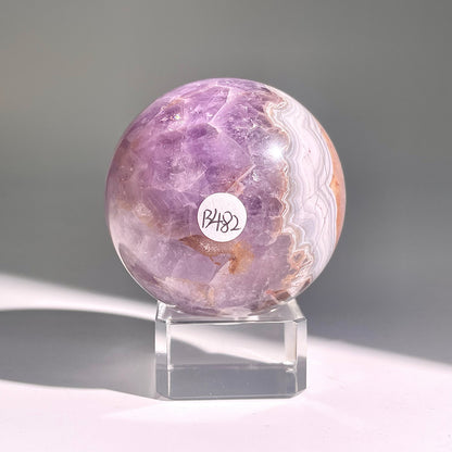 B482◇１点物◇アメジストのアゲート ボール◇56×56×56mm◇天然石・鉱物・パワーストーン
