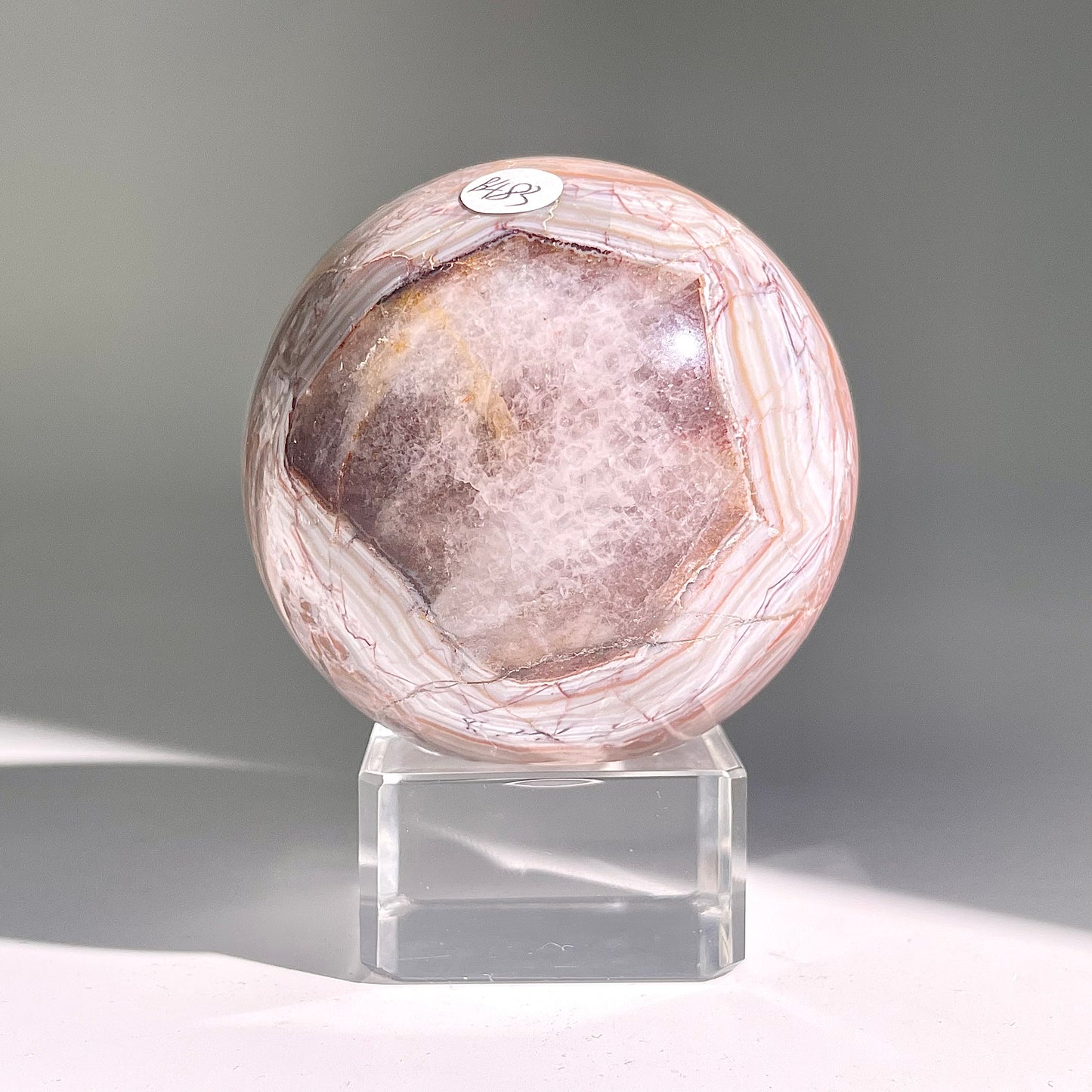 B483◇１点物◇アメジストのアゲート ボール◇65×65×65mm◇天然石・鉱物・パワーストーン