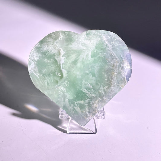 B566◇１点物◇フェザーフローライト  ハート◇59×67×10mm◇天然石・鉱物・パワーストーン