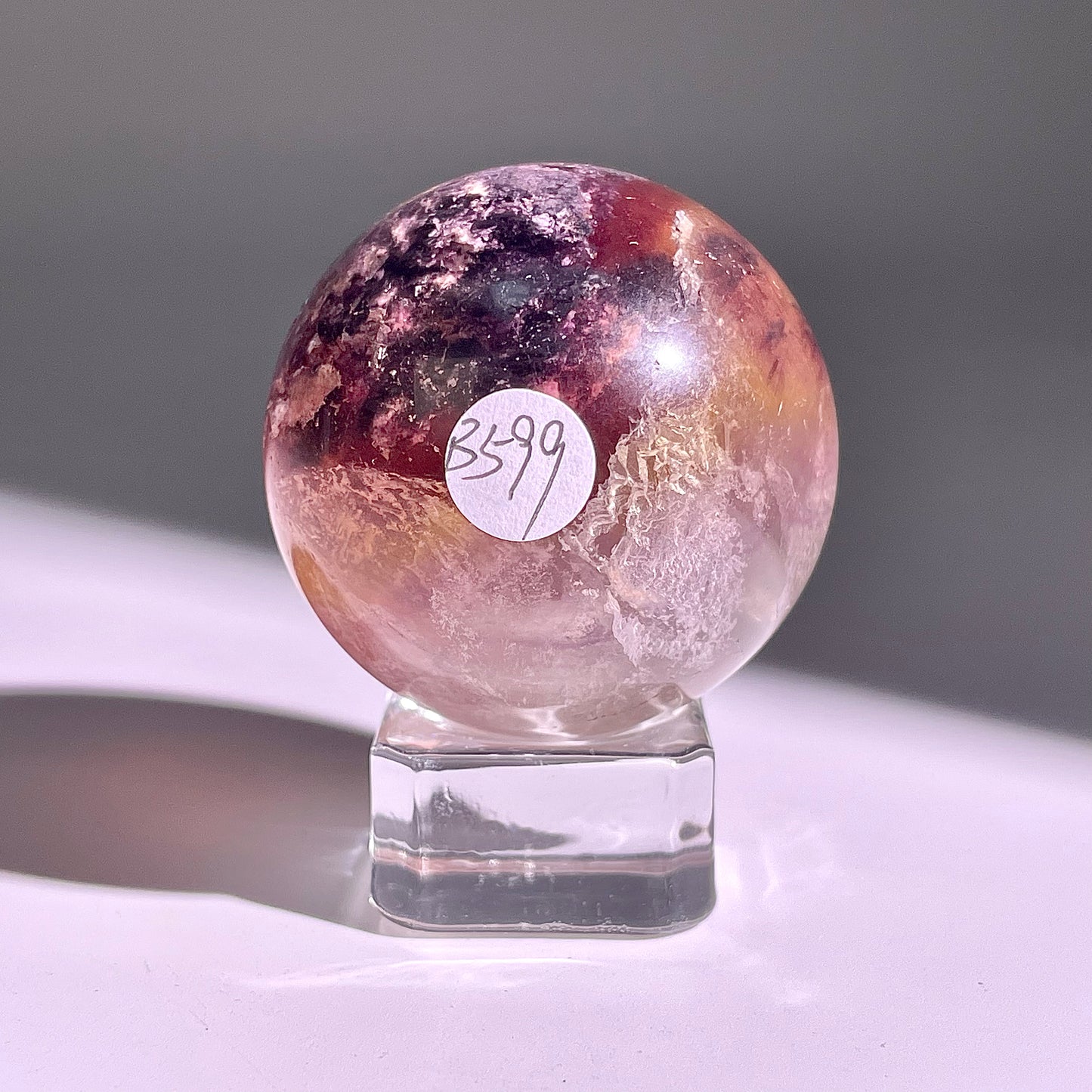 B599◇１点物◇極光蛍石  ボール◇42×42×42mm◇天然石・鉱物・パワーストーン