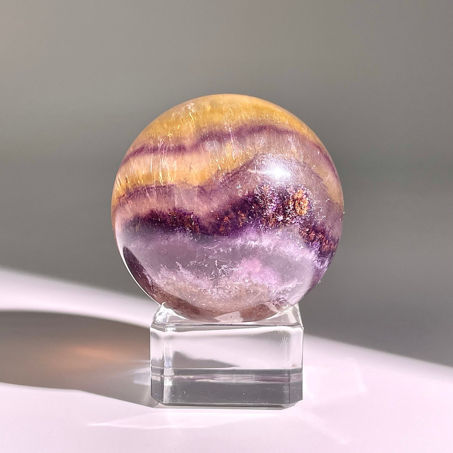 B608◇１点物◇極光蛍石  ボール◇47×47×47mm◇天然石・鉱物・パワーストーン