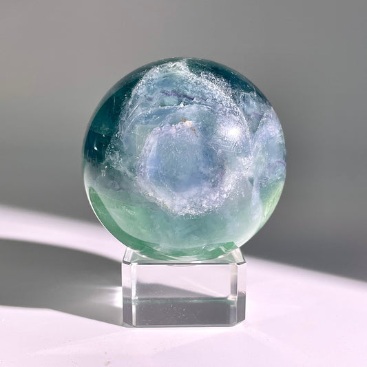 B628◇１点物◇フェザーフローライト ボール◇59×59×59mm◇天然石・鉱物・パワーストーン