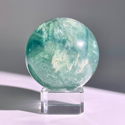 B632◇１点物◇フェザーフローライト ボール◇60×60×60mm◇天然石・鉱物・パワーストーン