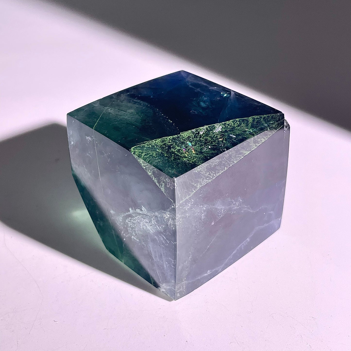 B654◇ブルーフローライト スクエア◇46×42×46mm◇天然石・鉱物・パワーストーン