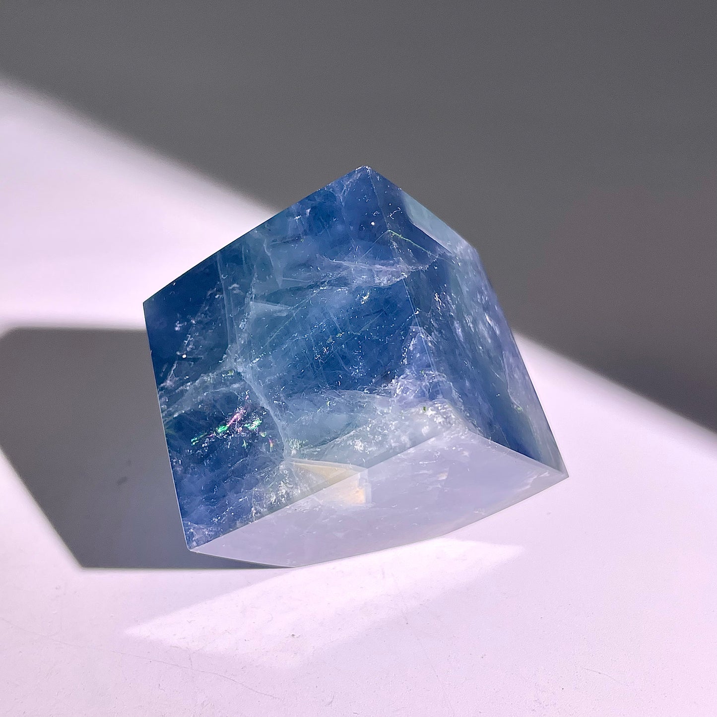 B656◇ブルーフローライト スクエア◇39×36×38mm◇天然石・鉱物・パワーストーン