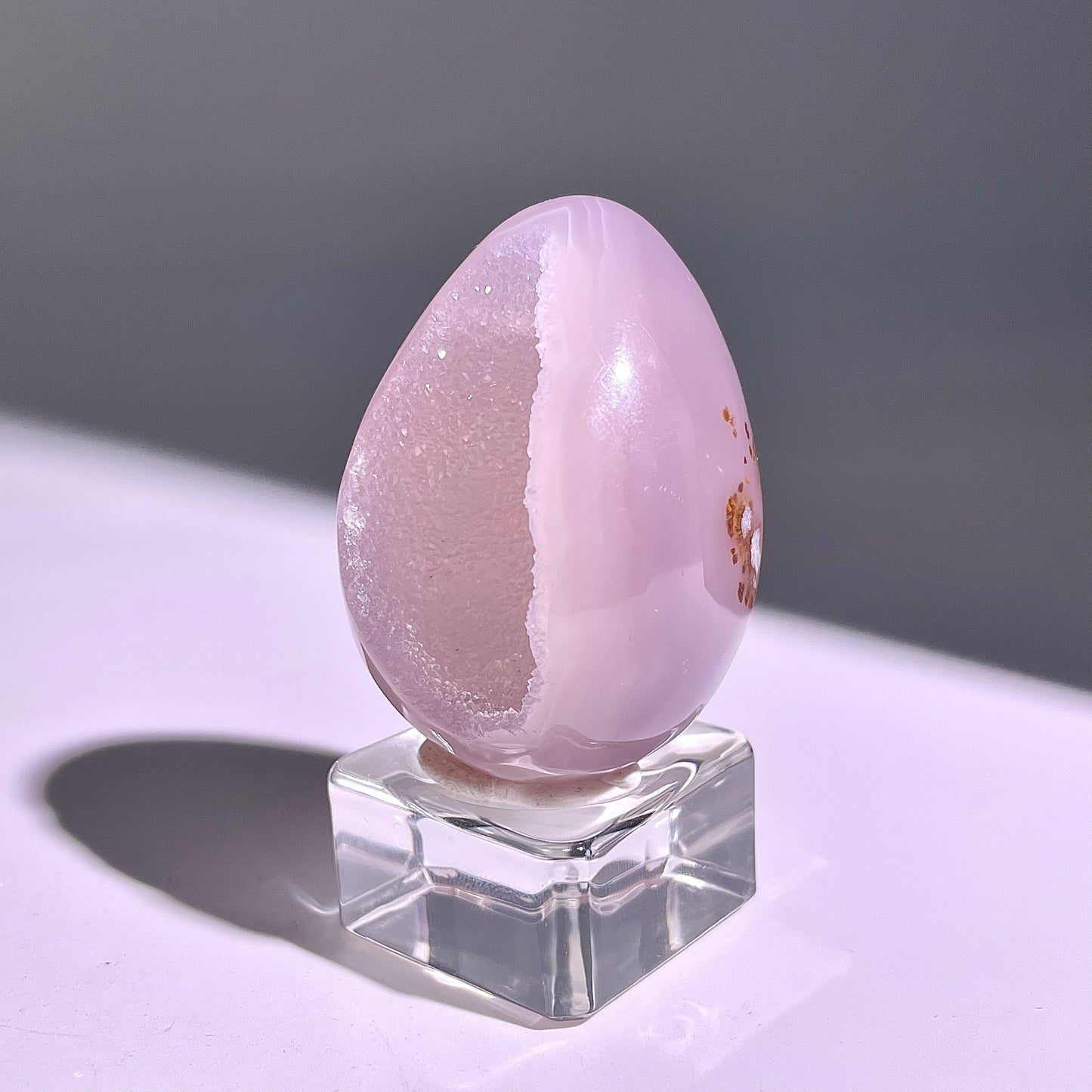 B662◇彩晶マシュマロ エッグ◇51×38×34mm◇天然石・鉱物・パワーストーン