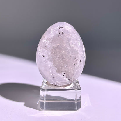 B664◇彩晶マシュマロ エッグ◇49×38×33mm◇天然石・鉱物・パワーストーン