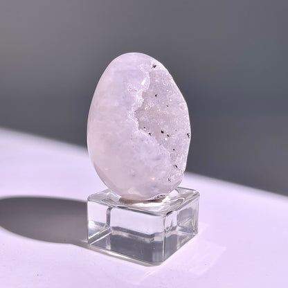 B664◇彩晶マシュマロ エッグ◇49×38×33mm◇天然石・鉱物・パワーストーン