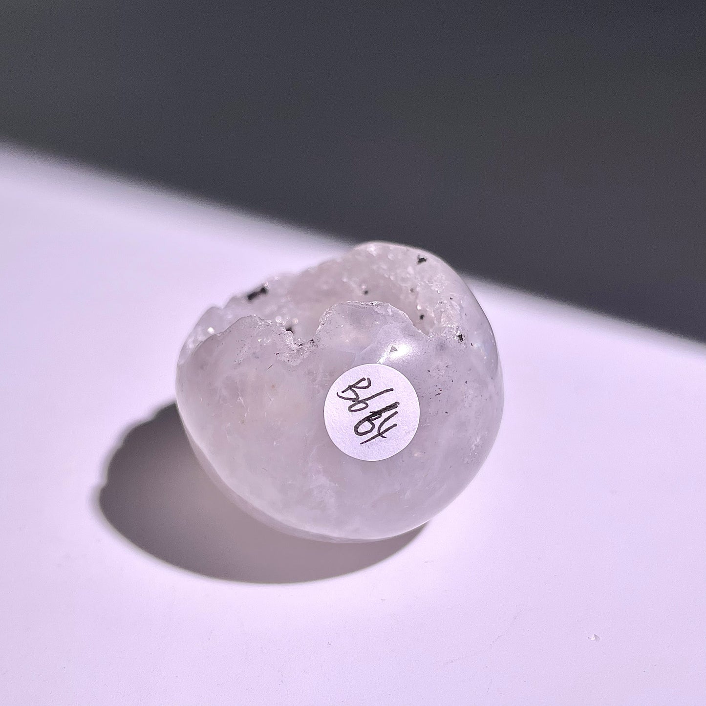 B664◇彩晶マシュマロ エッグ◇49×38×33mm◇天然石・鉱物・パワーストーン