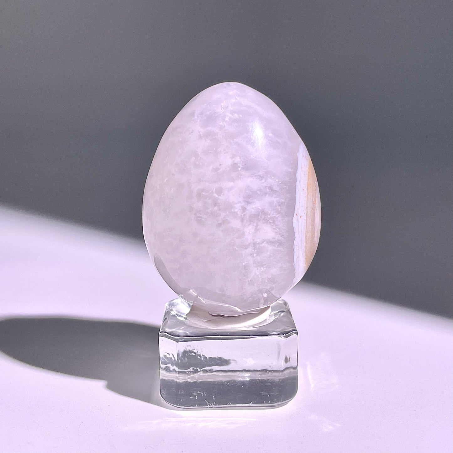 B665◇彩晶マシュマロ エッグ◇43×33×29mm◇天然石・鉱物・パワーストーン