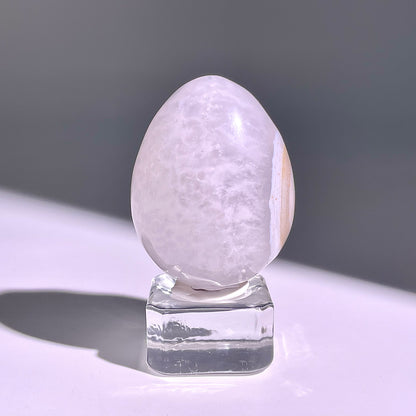 B665◇彩晶マシュマロ エッグ◇43×33×29mm◇天然石・鉱物・パワーストーン