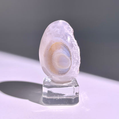 B665◇彩晶マシュマロ エッグ◇43×33×29mm◇天然石・鉱物・パワーストーン