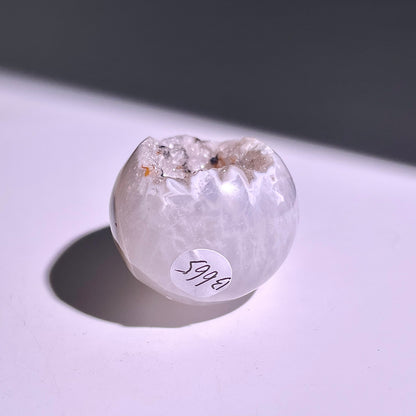 B665◇彩晶マシュマロ エッグ◇43×33×29mm◇天然石・鉱物・パワーストーン
