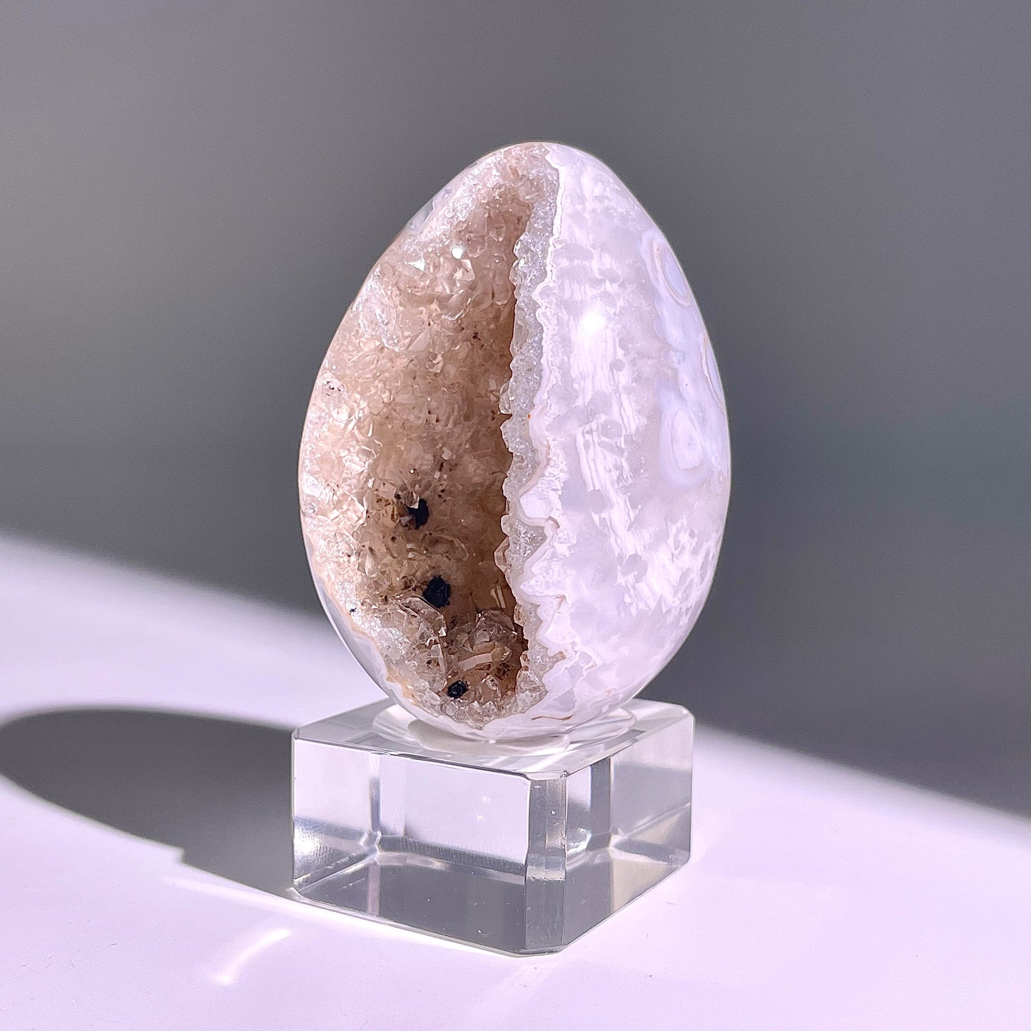 B666◇彩晶マシュマロ エッグ◇64×46×44mm◇天然石・鉱物・パワーストーン