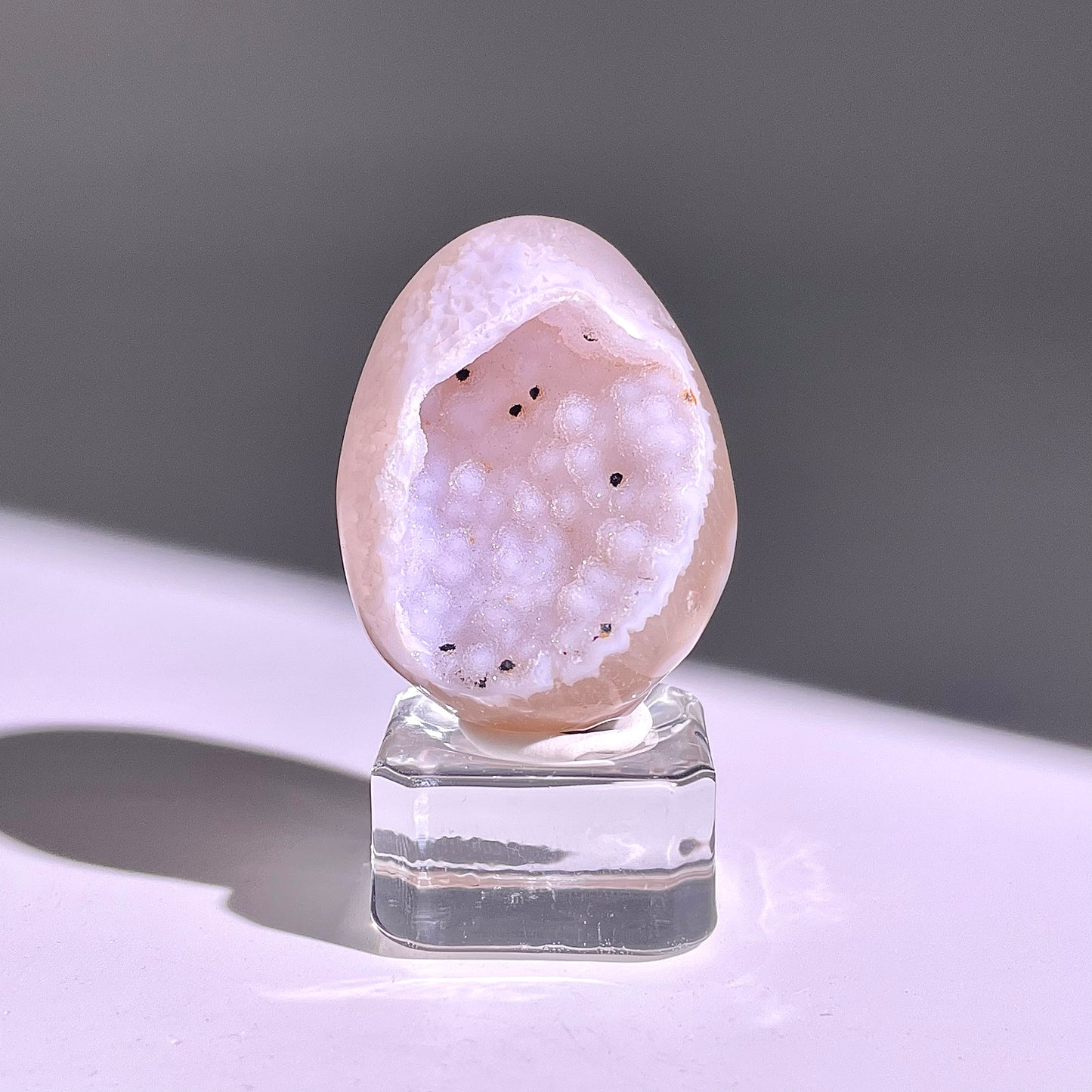 B668◇彩晶マシュマロ エッグ◇39×29×24mm◇天然石・鉱物・パワーストーン