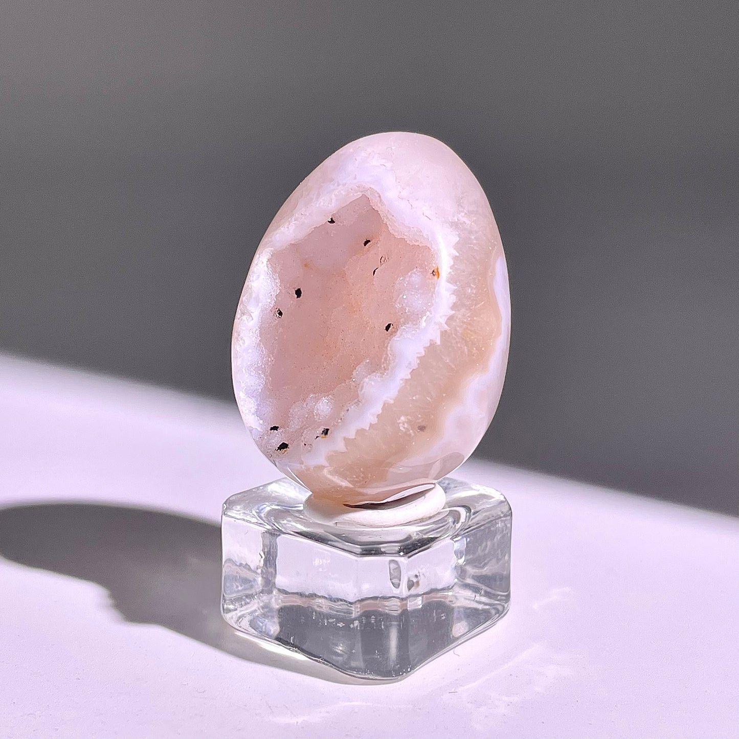 B668◇彩晶マシュマロ エッグ◇39×29×24mm◇天然石・鉱物・パワーストーン