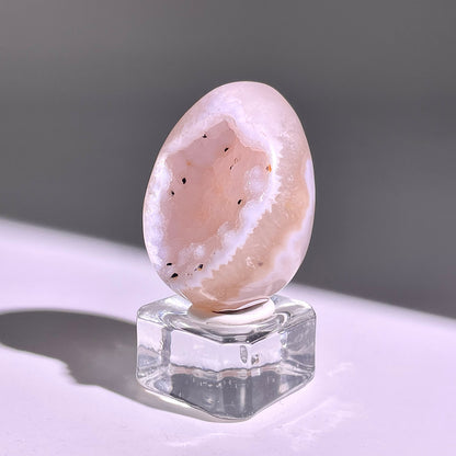B668◇彩晶マシュマロ エッグ◇39×29×24mm◇天然石・鉱物・パワーストーン