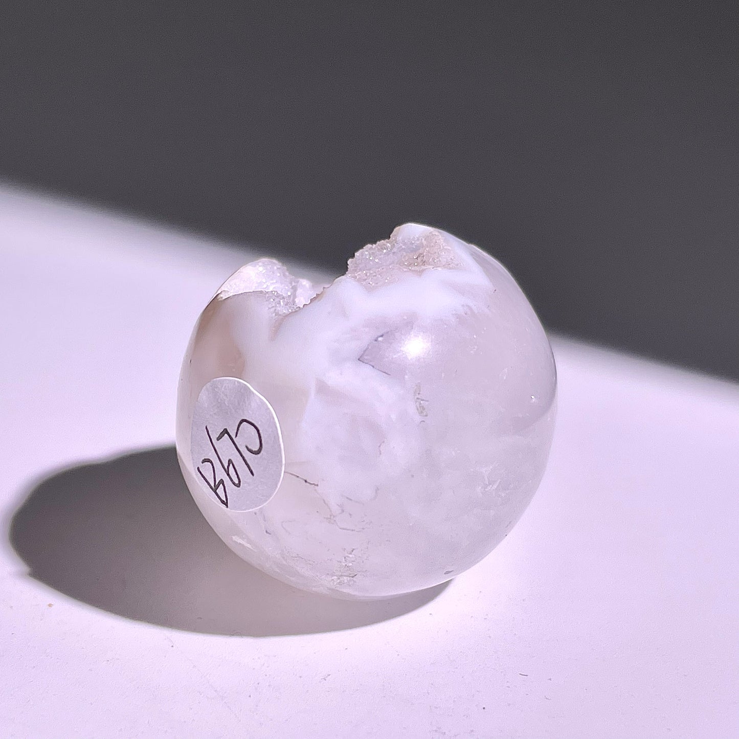 B670◇彩晶マシュマロ エッグ◇38×29×27mm◇天然石・鉱物・パワーストーン