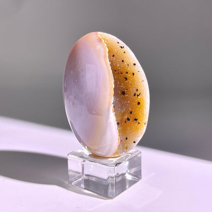 B671◇彩晶マシュマロ エッグ◇64×41×40mm◇天然石・鉱物・パワーストーン