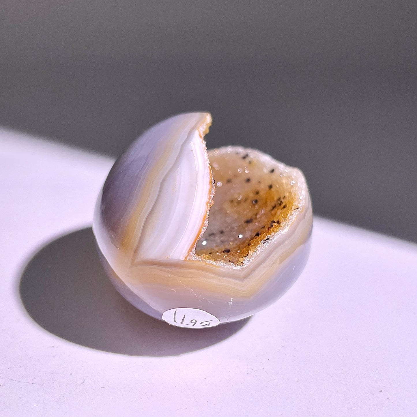 B671◇彩晶マシュマロ エッグ◇64×41×40mm◇天然石・鉱物・パワーストーン