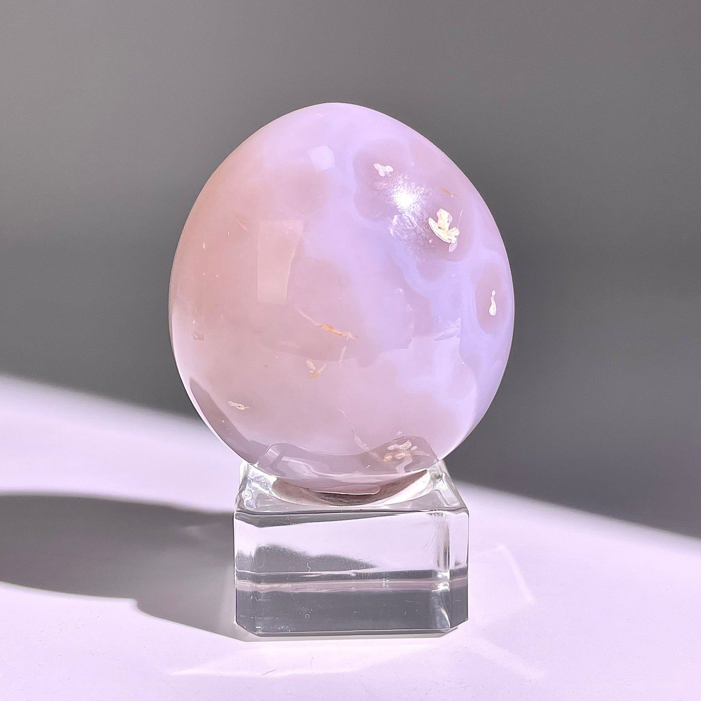 B672◇彩晶マシュマロ エッグ◇52×46×31mm◇天然石・鉱物・パワーストーン