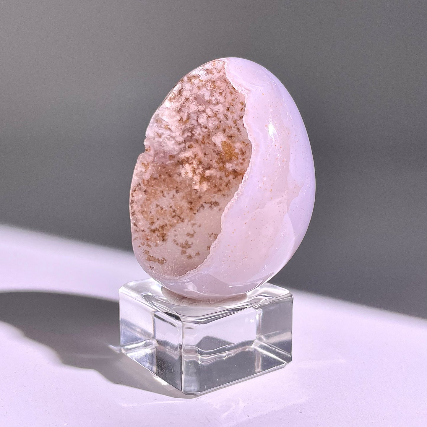 B672◇彩晶マシュマロ エッグ◇52×46×31mm◇天然石・鉱物・パワーストーン